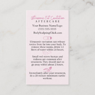 Ultrasonic Fat Cavitation Aftercare Body Sculpting Business Card