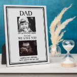 Ultrasound 2 Photo Child Grey & Black Father's Day Plaque<br><div class="desc">2 Photo Father's Day Plaque.  Photo of child and photo of ultrasound of child coming.  Customise with names.  Both boys.  Grey Background.  Black and White filter applied to photo.</div>