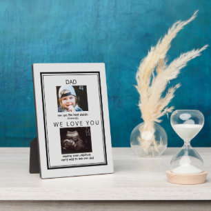 Ultrasound 2 Photo Child Grey Father's Day Plaque