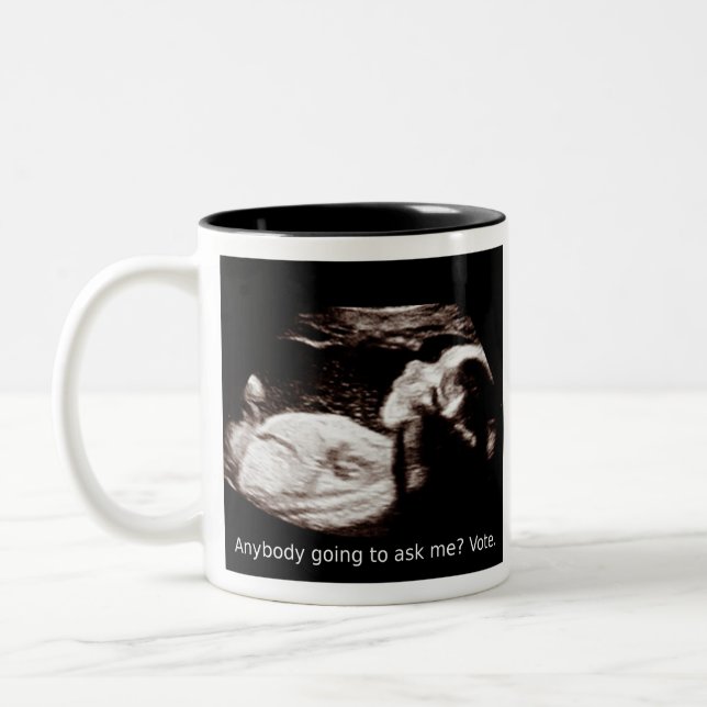 Ultrasound Abortion: Anybody going to ask me? Two-Tone Coffee Mug (Left)
