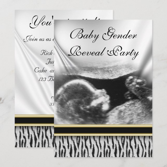 Ultrasound Baby Gender Reveal Party Invitation (Front/Back)