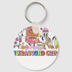 ultrasound crew, retro, vintage key ring