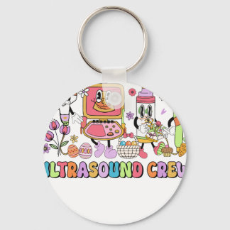 ultrasound crew, retro, vintage key ring