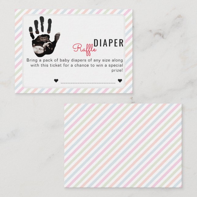 Ultrasound Cute Baby Shower Diaper Raffle Enclosure Card (Front/Back)