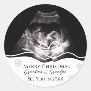 Ultrasound Grandparents Pregnancy Announcement Classic Round Sticker