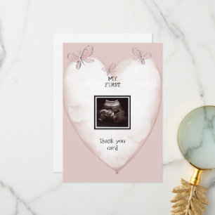 Ultrasound Heart & Butterfly Funny Thank You Card