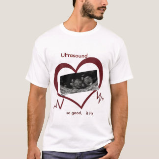 Ultrasound Hz and Heart tee shirt. for men