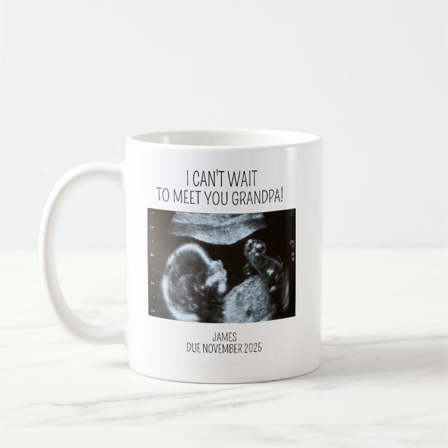 Ultrasound Mug, Baby Sonogram, Personalised Gifts, Coffee Mug (Left)