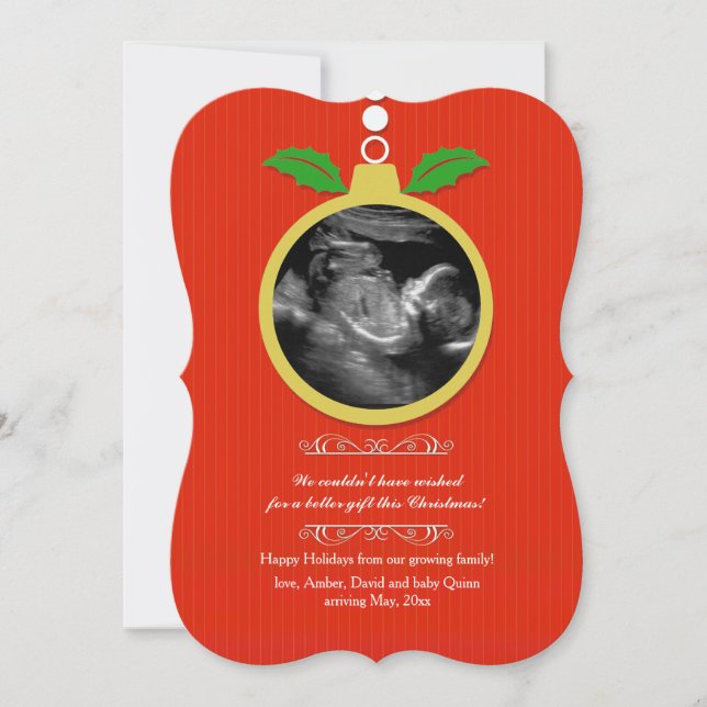 Ultrasound Photo Holiday Card (Front)