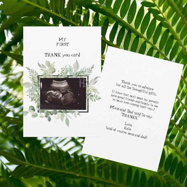 Ultrasound Photo Neutral Thank You Baby Viewpoint Card (Creator Uploaded)