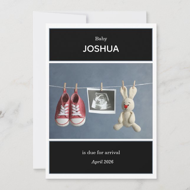 Ultrasound Photo Pregnancy Announcement Card (Front)