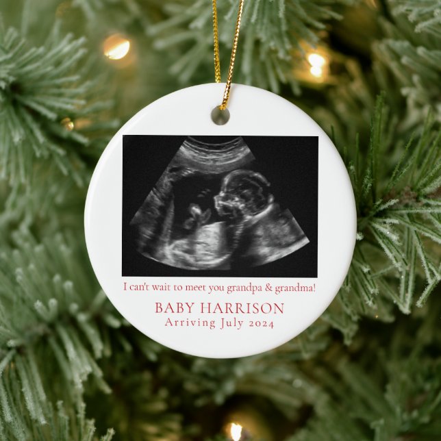 Ultrasound Photo Pregnancy Announcement Ceramic Tree Decoration (Tree)