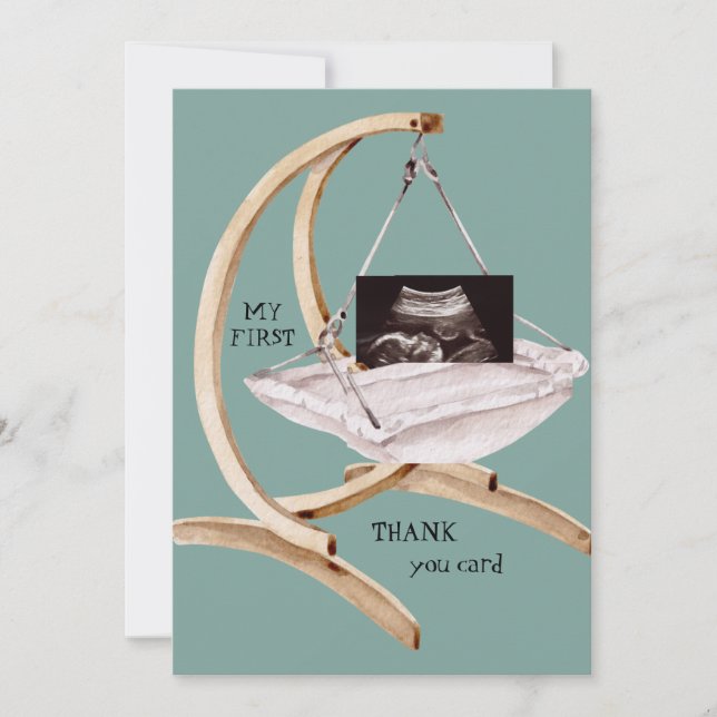 Ultrasound Photo Swing Funny Teal Thank You Baby  (Front)