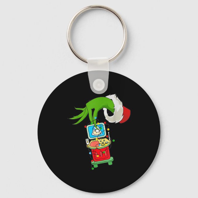 Ultrasound Sonographer Merry Christmas Xmas Pajama Key Ring (Front)
