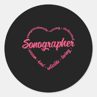 Ultrasound Sonographer Tech Sonography Ct Scan Classic Round Sticker