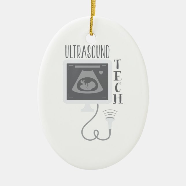 Ultrasound Tech Ceramic Tree Decoration (Front)