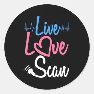 Ultrasound Tech For Sonographer Live Love Scan Classic Round Sticker