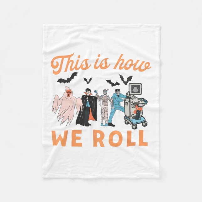 Ultrasound Tech Ghosts Vascular Tech Sonographer H Fleece Blanket (Front)