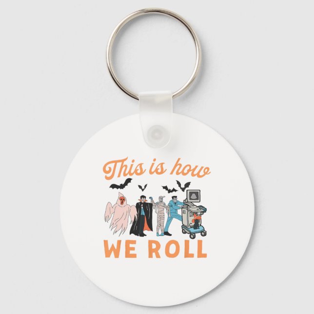 Ultrasound Tech Ghosts Vascular Tech Sonographer H Key Ring (Front)