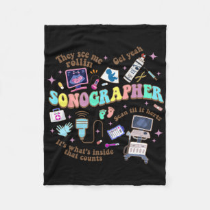 Ultrasound Tech Sonographer National Nurse Day Fleece Blanket