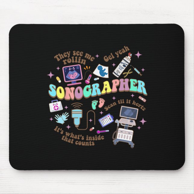 Ultrasound Tech Sonographer National Nurse Day  Mouse Mat (Front)