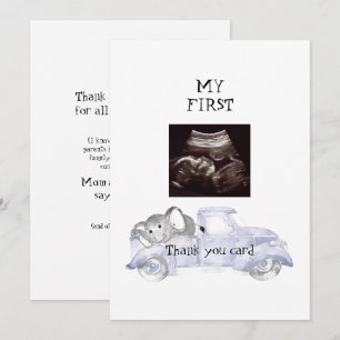 Ultrasound Vintage Blue Truck Thanks Funny  Thank You Card