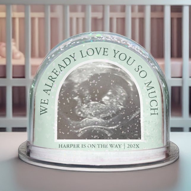 Ultrasound We Love You Already Keepsake Snowglobe (This ultrasound snow globe is a heartfelt way to celebrate the joy of expecting a baby. )