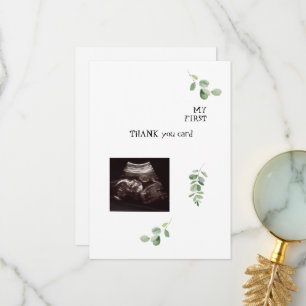 Ultrasound White Thank You Baby Point of View Card
