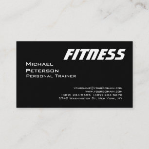 UltraThick Black White Fitness Sport Business Card