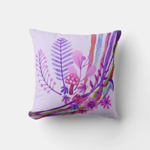 Ultraviolet Abstract Floral Pillow