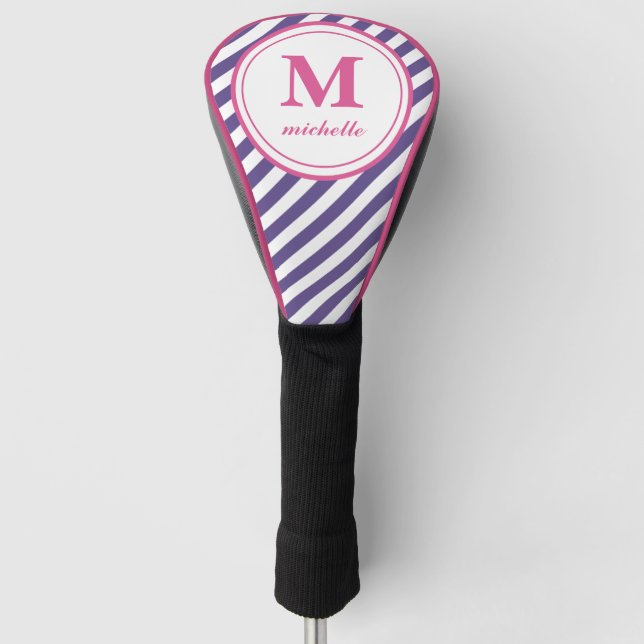 Ultraviolet  | Golf | personalised NAME monogram Head Cover (Front)
