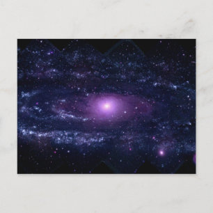 Ultraviolet Purple Andromeda Galaxy Space Postcard