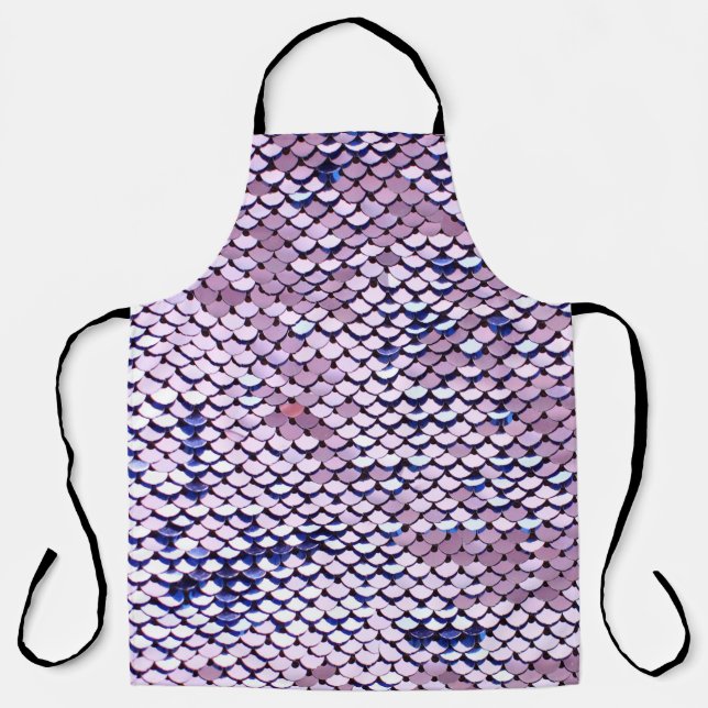 Ultraviolet vivid sequin glitter shiny texture. Gl Apron (Front)