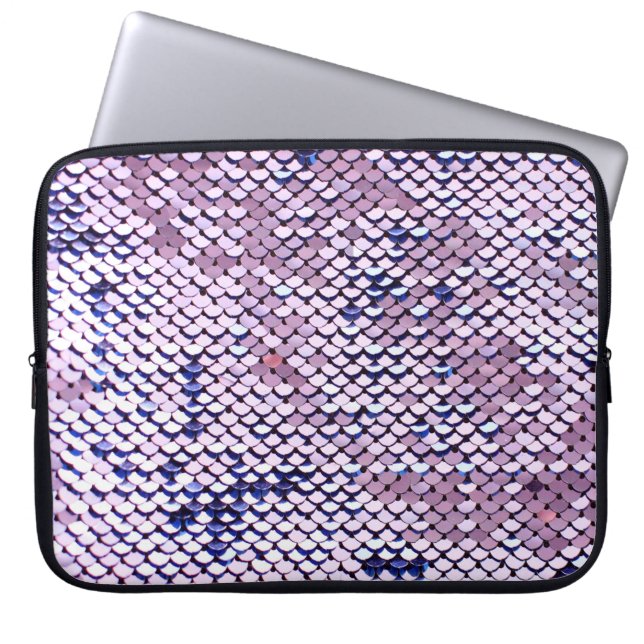 Ultraviolet vivid sequin glitter shiny texture. Gl Laptop Sleeve (Front)
