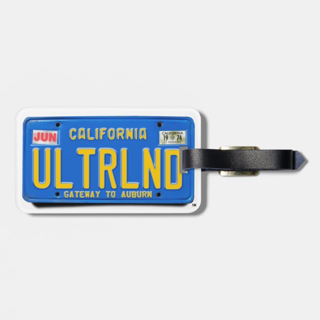 ULTRLND: CA 1974 Blue License Plate Luggage Tag (Back Horizontal)