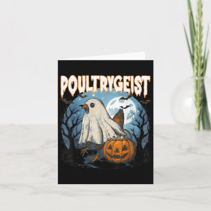 Ultrygeist Funny Halloween Chicken Ghost Costume P Card