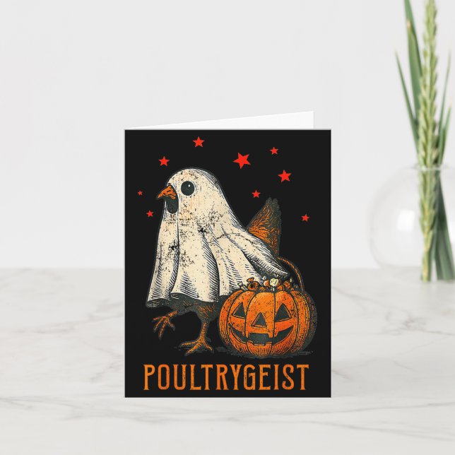 Ultrygeist Funny Halloween Chicken Ghost Costume P Card (Front)