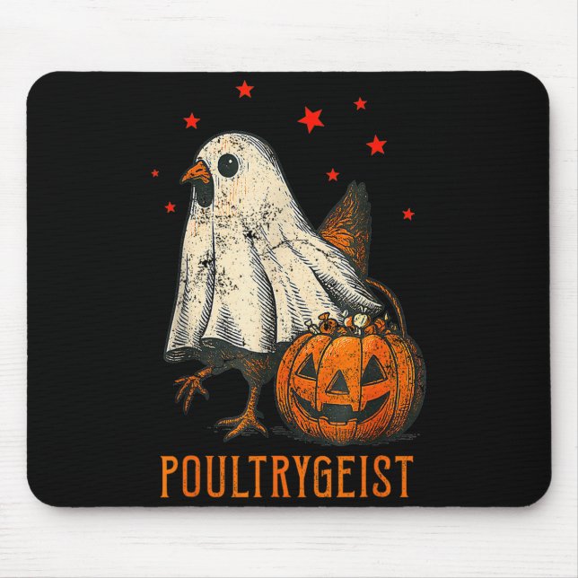 Ultrygeist Funny Halloween Chicken Ghost Costume P Mouse Mat (Front)