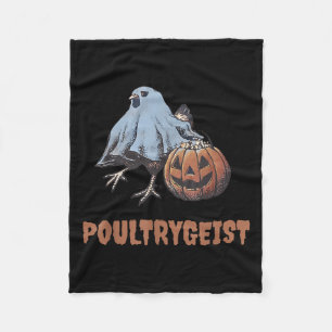 Ultrygeist Halloween Chicken Ghost  Fleece Blanket