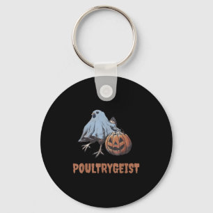 Ultrygeist Halloween Chicken Ghost Key Ring