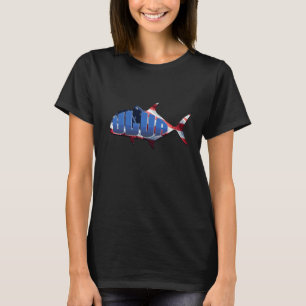 Ulua aka Giant Trevally USA Flag Fishing & Spearfi T-Shirt