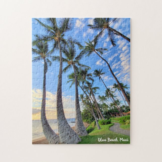 Ulua Beach Maui Palm Trees Jigsaw Puzzle (Vertical)