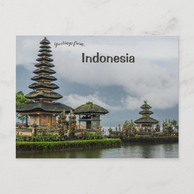 Ulun Danu Beratan Temple Bali Indonesia Postcard (Front)