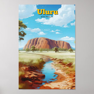 Uluru Australia Italy Vintage Travel  Poster