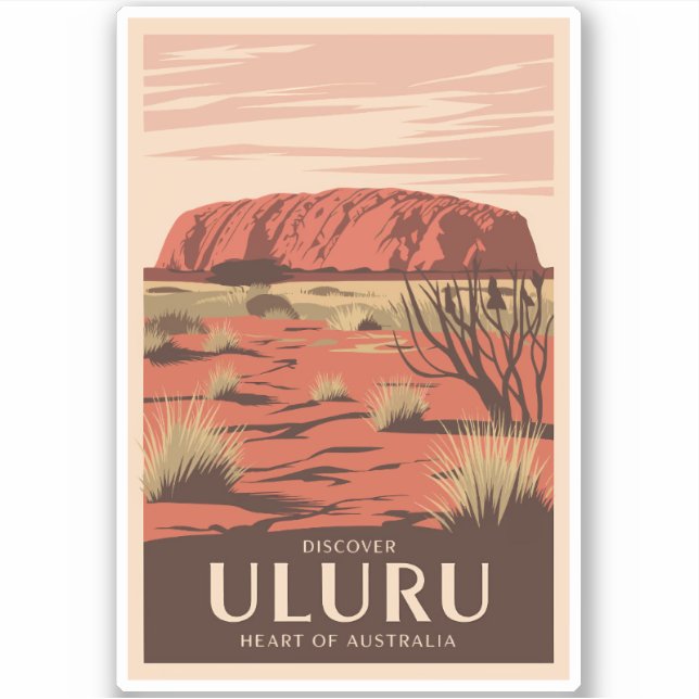 Uluru Australia Travel Art Vintage (Front)