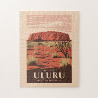 Uluru Australia Travel Art Vintage