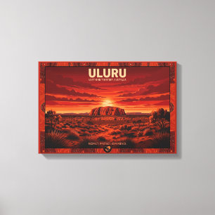 Uluru Australia Travel Poster - Northern Territory Canvas Print