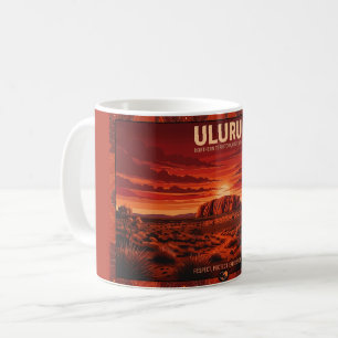 Uluru Australia Travel Poster - Northern Territory Coffee Mug