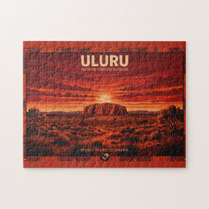 Uluru Australia Travel Poster - Northern Territory Jigsaw Puzzle