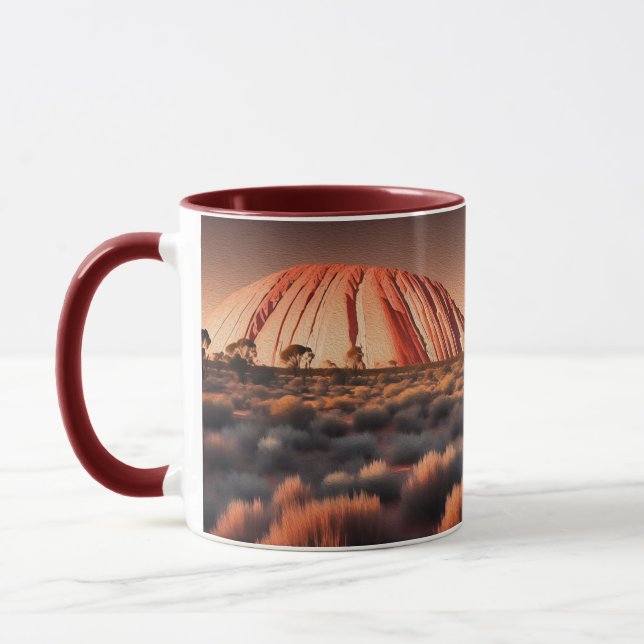 Uluru "Ayers Rock" Australia Oil Paint,  Mug (Left)